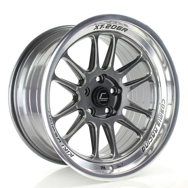 Xt-206R | Gloss Gunmetal | Polished Lip | Milled Spokes | 18X9.5 +10 5X114.3 1
