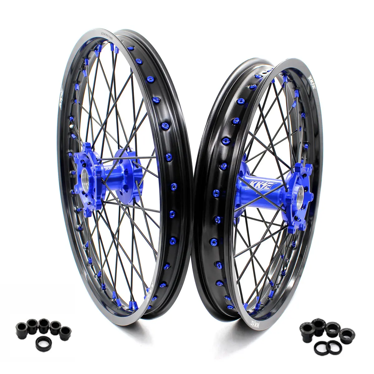 Kke 21"&19" Mx Dirtibke Cnc Hub Wheels For Yamaha Yz125 Yz250 Yz250f Yz450f Black Spokes 1