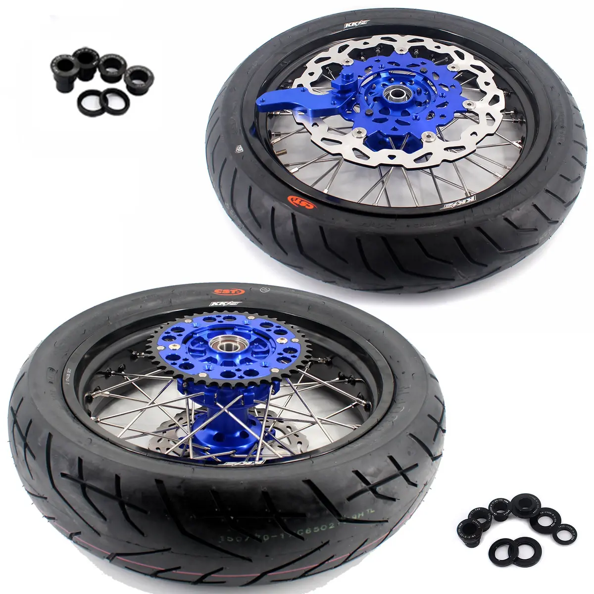Kke 3.5/4.25*17Inch Cush Drive Supermoto Wheels For Yamaha Yz125 Yz250 Yz450fx Yz250f Yz450f Wr450f Tires 1