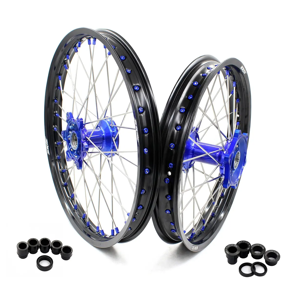Pre-Order Kke 21"&18" Enduro Dirtbike Wheels For Yamaha Yz125 Yz250 Yz250f Yz450f Blue Nipples 1