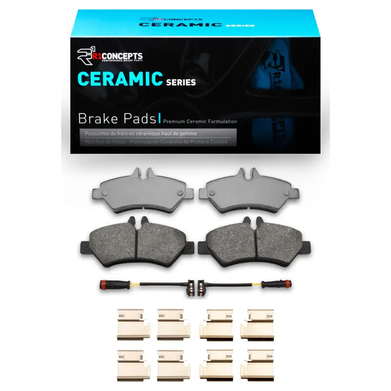 R1 06-18 Dodge Sprinter 3500 Rear Ceramic Pads & Hardware Kit 1