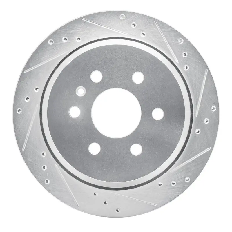 R1 15-20 Chevrolet Colorado Rear Right Drilled & Slotted Silver Brake Rotor 1