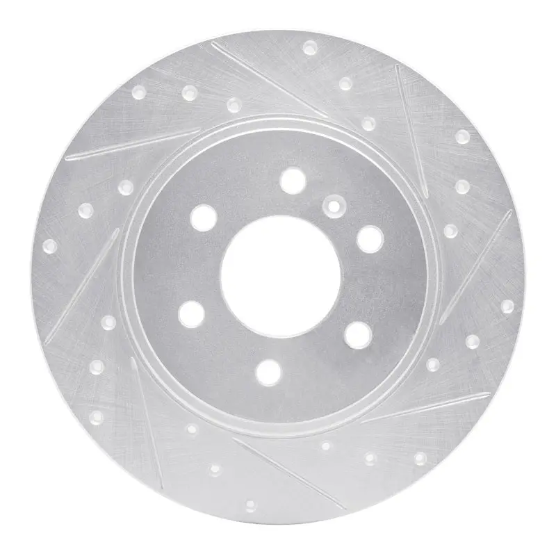 R1 06-06 Buick Terraza Rear Right Drilled & Slotted Silver Brake Rotor 1