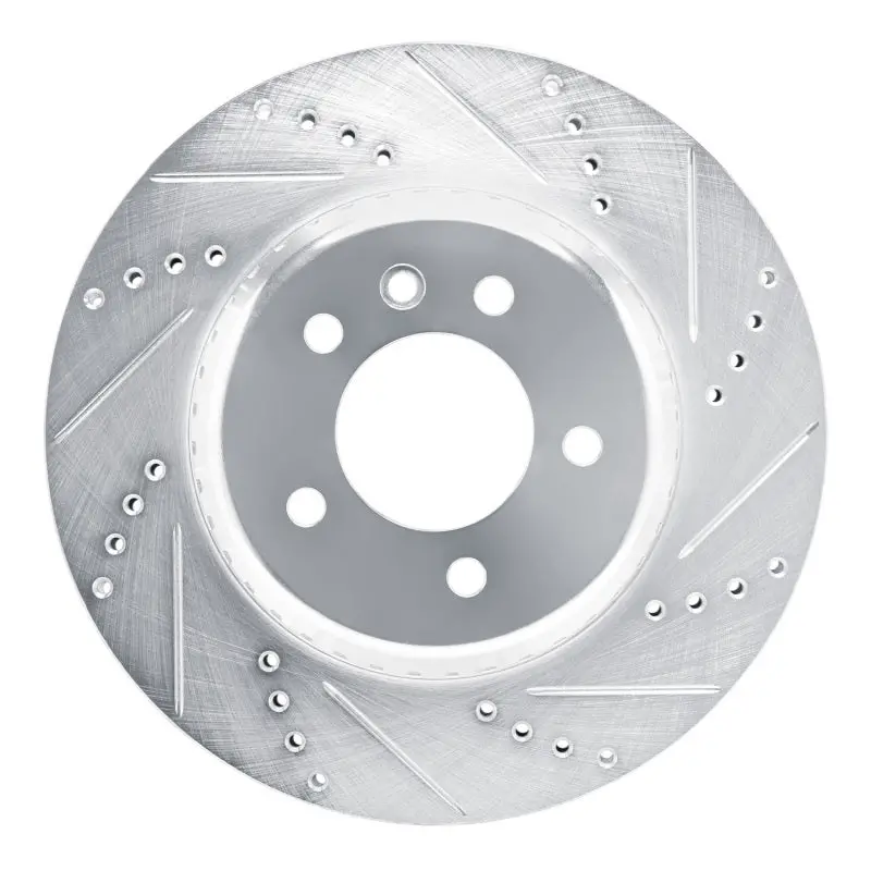 R1 20-25 Land Rover Defender 90 Rear Right Drilled & Slotted Silver Brake Rotor 1