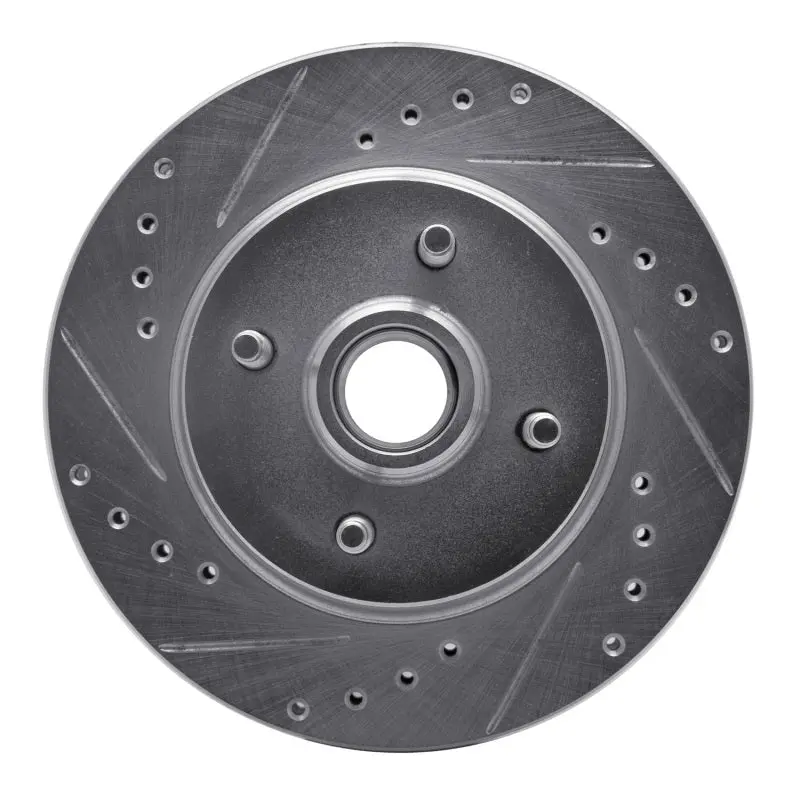 R1 93-93 Ford Mustang Front Left Drilled & Slotted Silver Brake Rotor 1