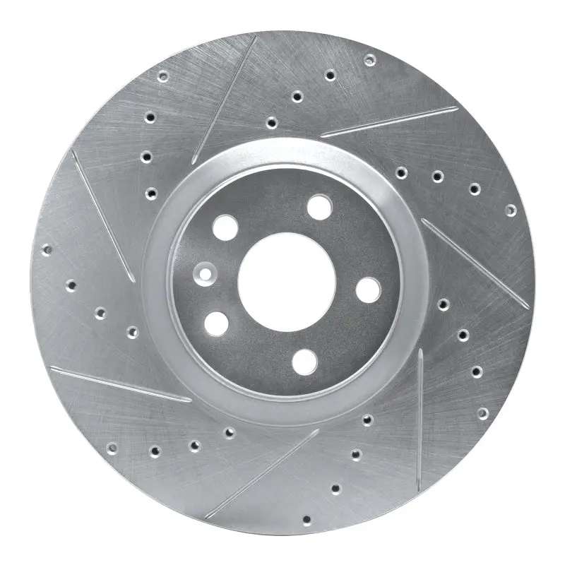 R1 16-26 Polestar Polestar 2 Front Left Drilled & Slotted Silver Brake Rotor 1