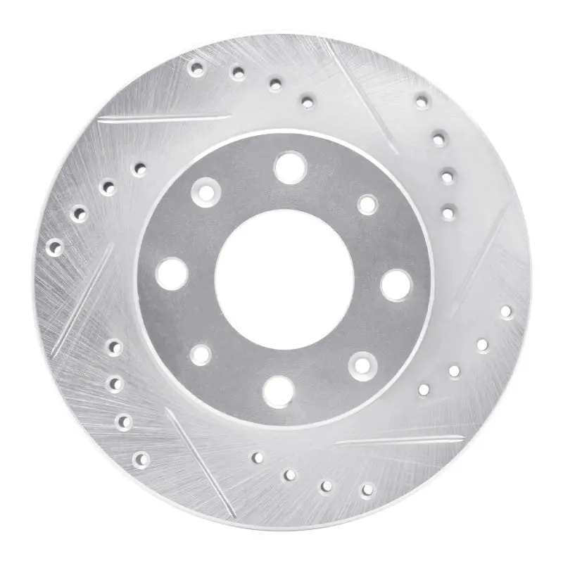 R1 84-06 Honda Insight Front Right Drilled & Slotted Silver Brake Rotor 1