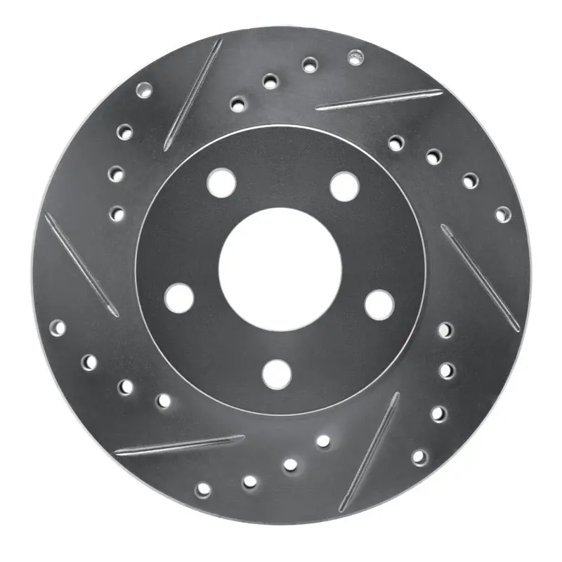 R1 82-84 Buick Skyhawk Front Left Drilled & Slotted Silver Brake Rotor 1