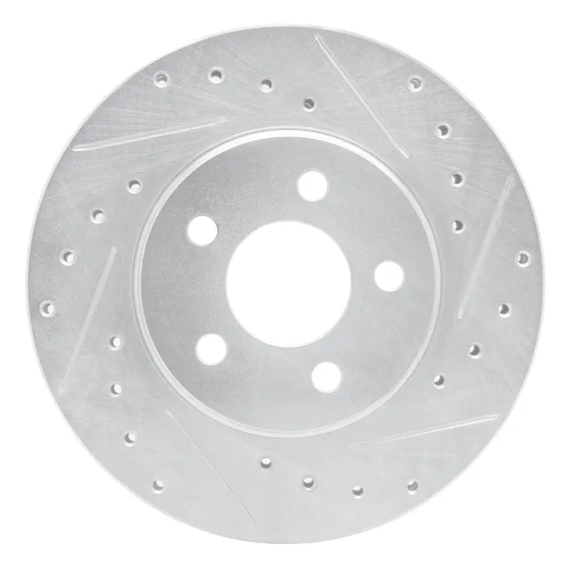 R1 95-00 Chrysler Cirrus Front Right Drilled & Slotted Silver Brake Rotor 1