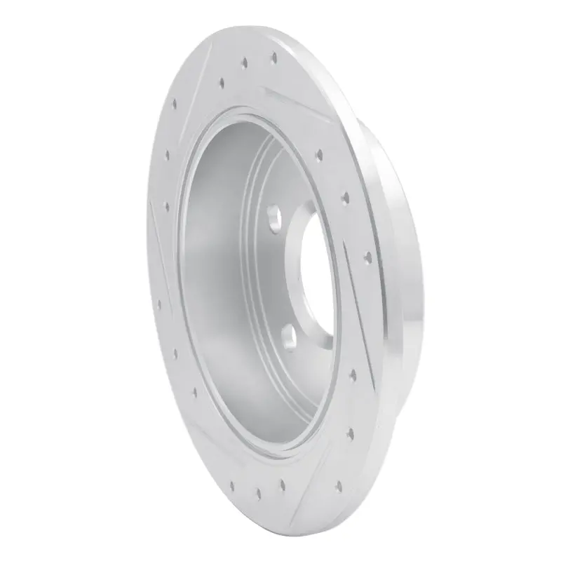 R1 97-05 Buick Regal Rear Right Drilled & Slotted Silver Brake Rotor 2
