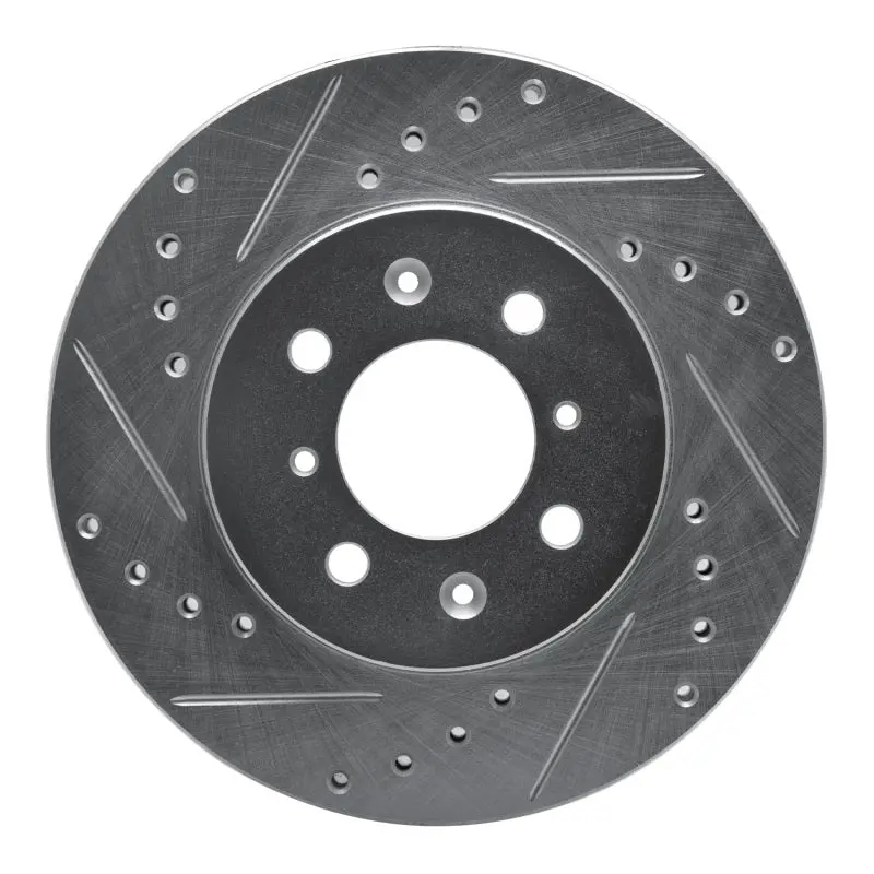 R1 84-85 Dodge Caravan Front Left Drilled & Slotted Silver Brake Rotor 1