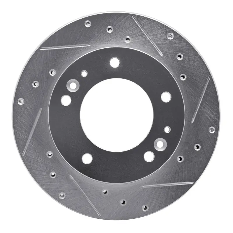 R1 2006-2015 Jaguar Xjr Rear Right Drilled & Slotted Silver Brake Rotor 1