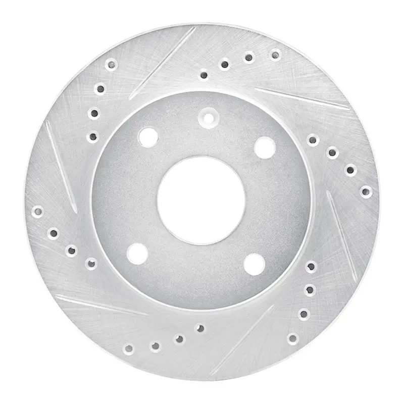 R1 04-10 Chevrolet Optra (Mexico) Front Left Drilled & Slotted Silver Brake Rotor 1
