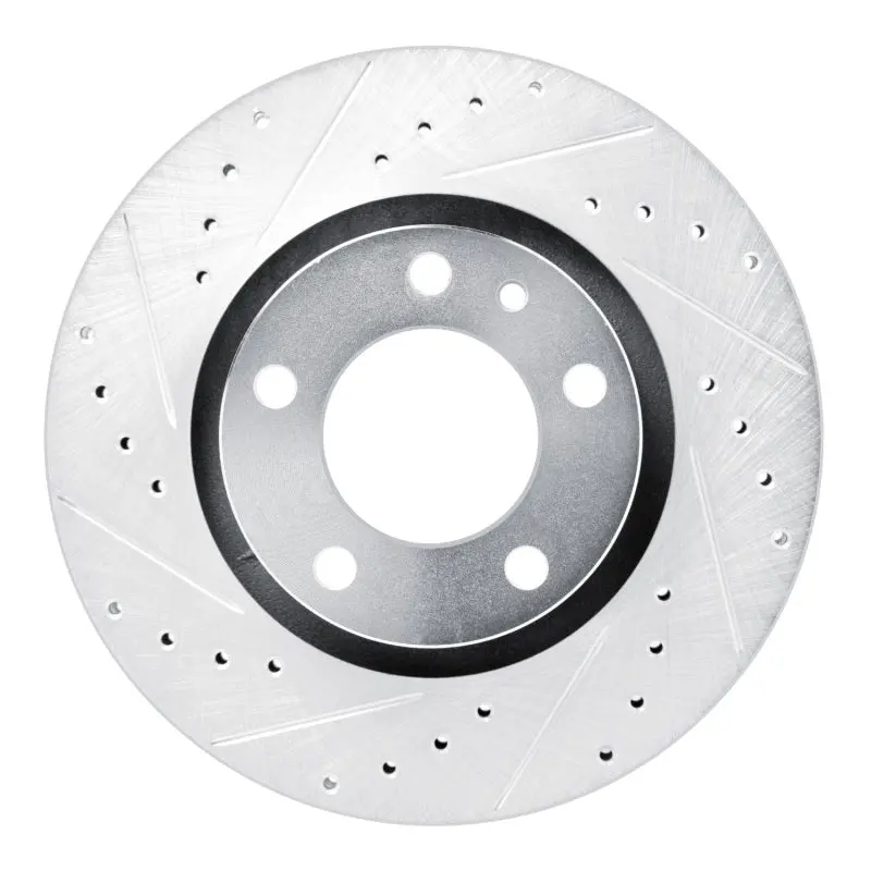 R1 87-88 Bmw M6 Front Left Drilled & Slotted Silver Brake Rotor 1