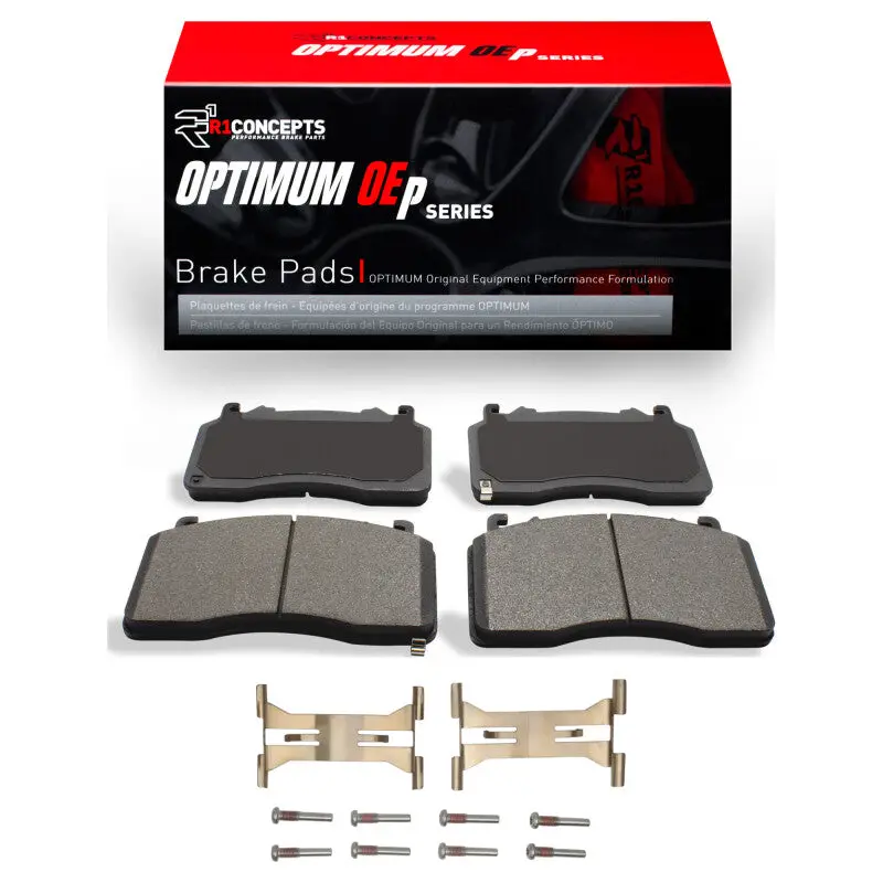 R1 20-22 Ford Mustang Front Optimum Oe Pads & Hardware Kit 1