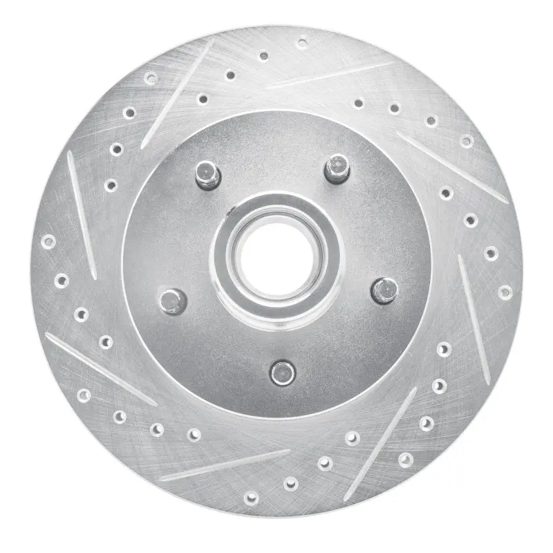 R1 1969-1996 Buick Riviera Front Left Drilled & Slotted Silver Brake Rotor 1
