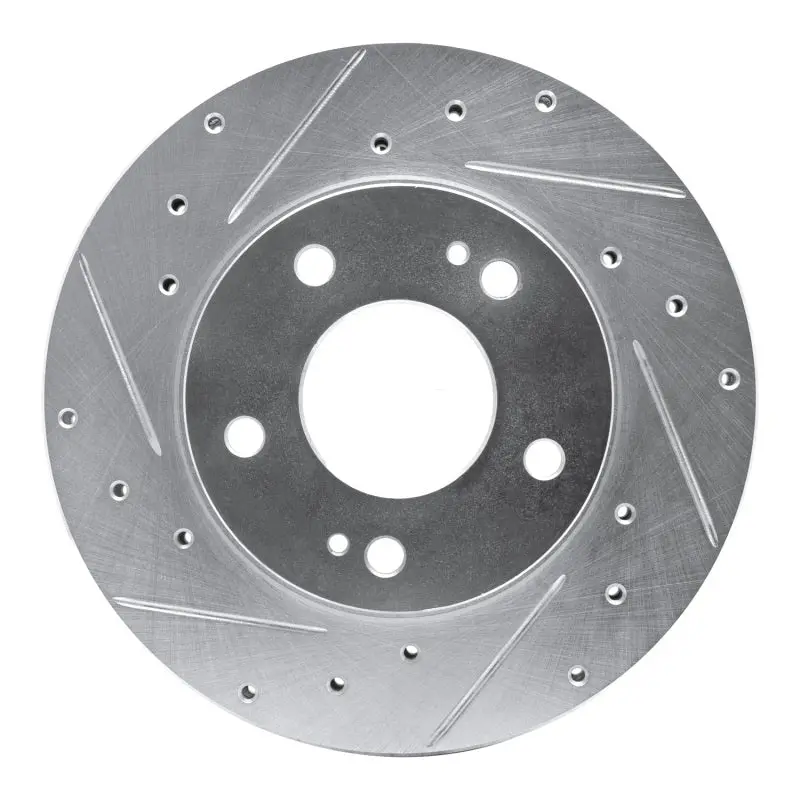 R1 98-98 Eagle Talon Front Left Drilled & Slotted Silver Brake Rotor 1