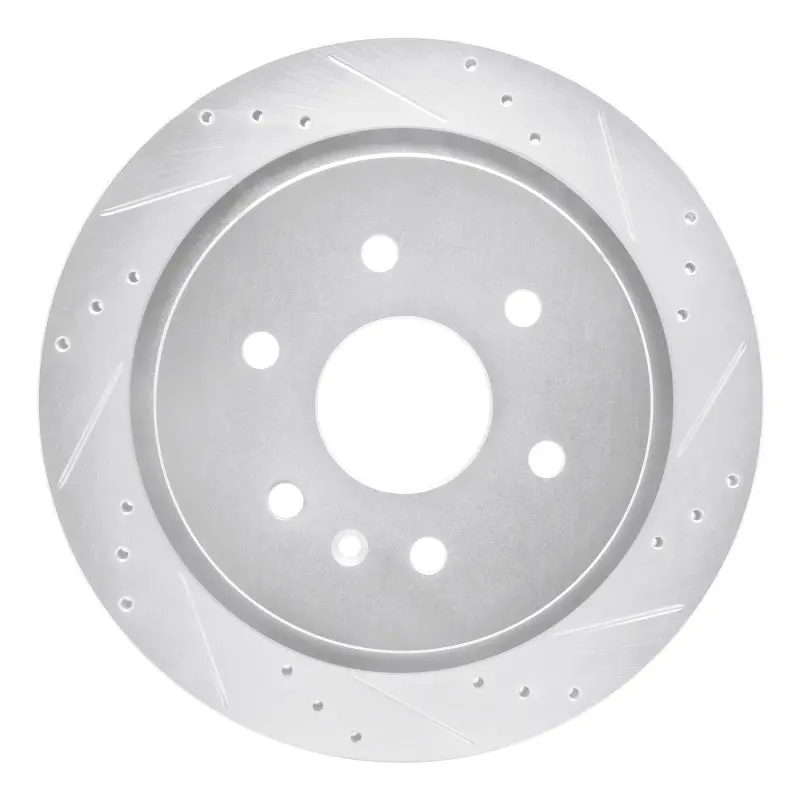 R1 13-19 Cadillac Xts Rear Right Drilled & Slotted Silver Brake Rotor 1
