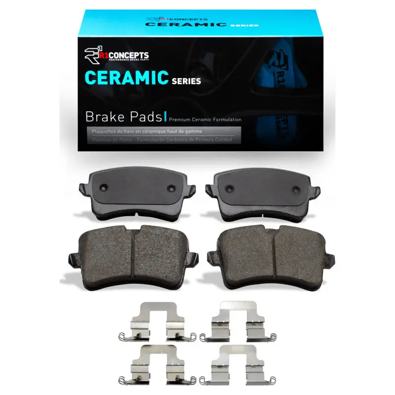 R1 08-17 Audi A4 (Mexico) Rear Ceramic Brake Pads & Hardware Kit 1
