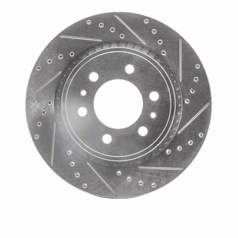 R1 20-25 Ford Transit-350 Hd/Drw Rear Right Drilled & Slotted Silver Brake Rotor 1