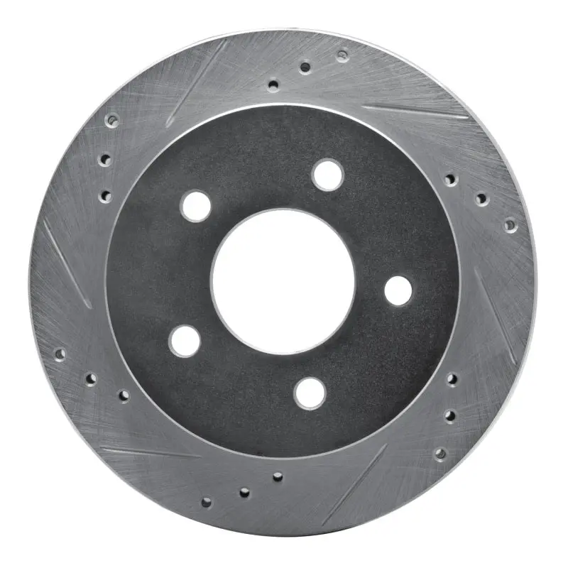 R1 91-92 Lincoln Mark Vii Rear Left Drilled & Slotted Silver Brake Rotor 1