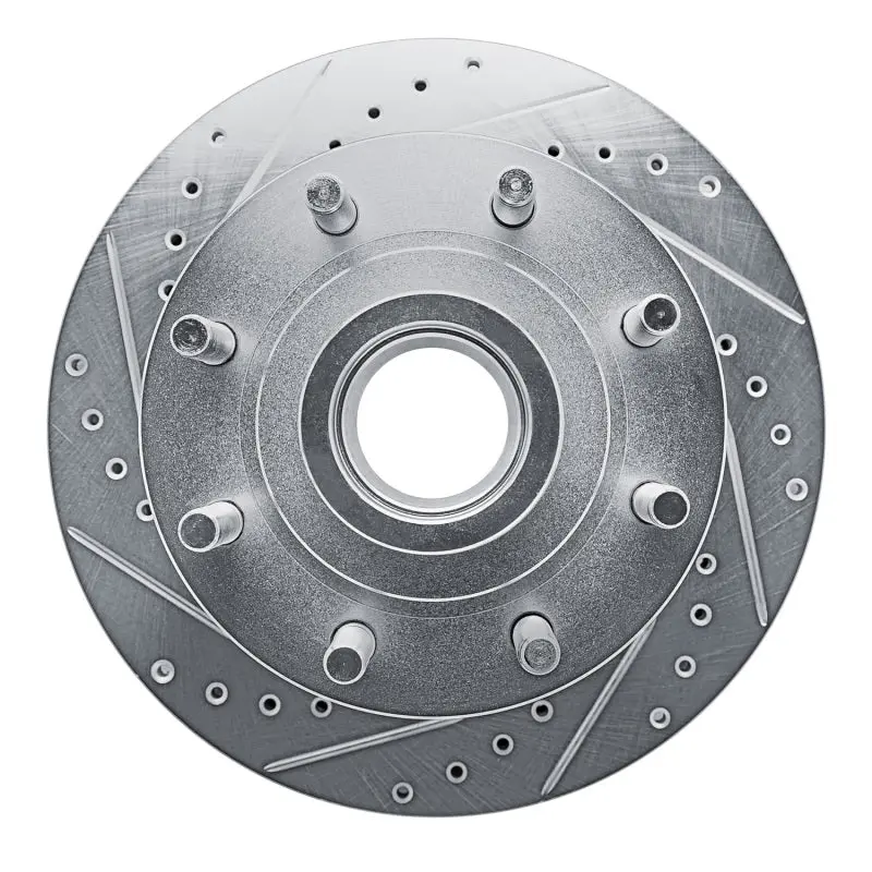 R1 94-94 Ford E-350 Econoline Front Left Drilled & Slotted Silver Brake Rotor 1