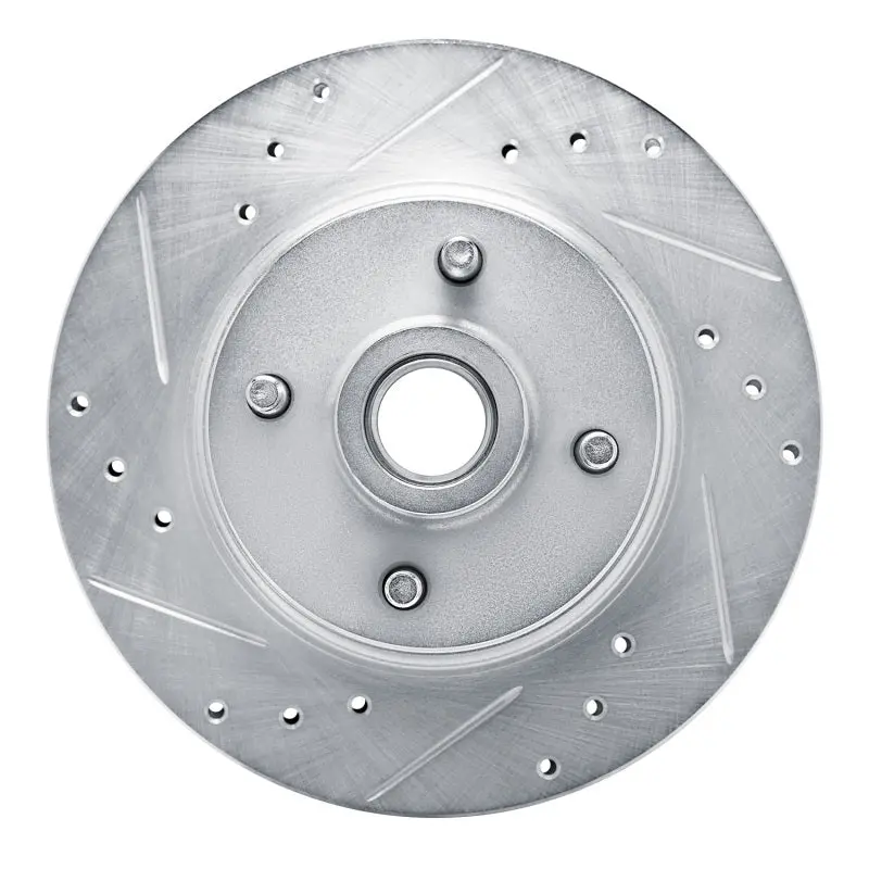 R1 76-80 Buick Skyhawk Front Left Drilled & Slotted Silver Brake Rotor 1
