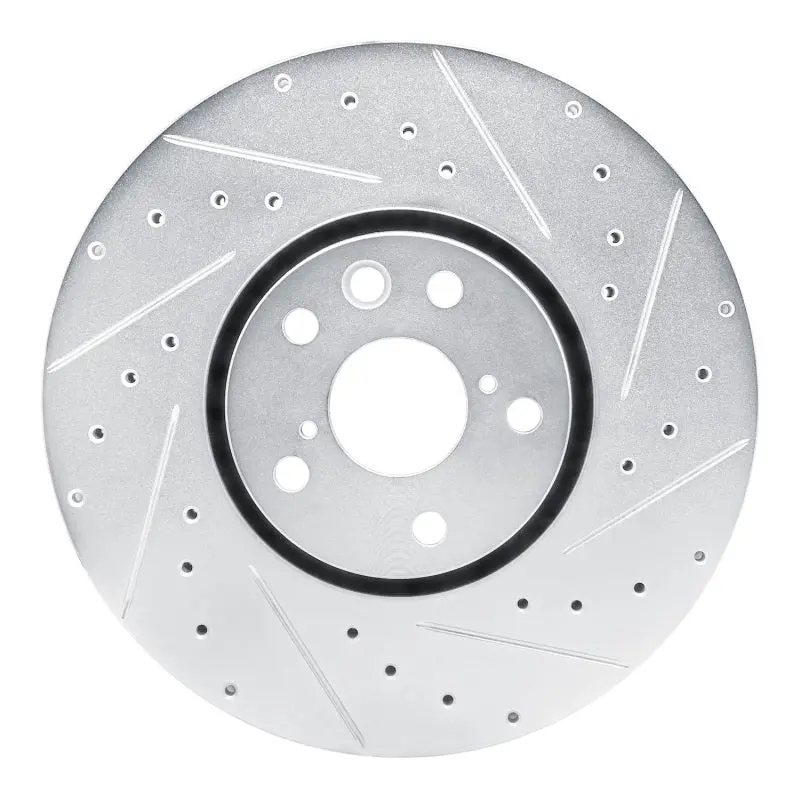 R1 19-25 Bmw 228I Xdrive Gran Coupe Right Front Drilled & Slotted Silver Brake Rotor 1