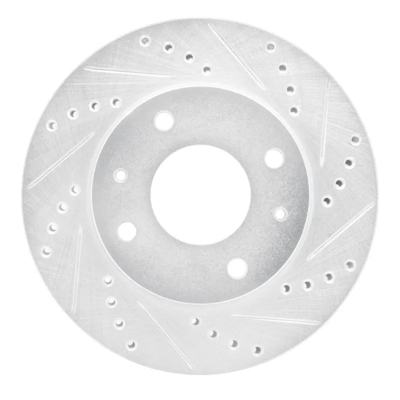 R1 01-03 Hyundai Sonata Front Right Drilled & Slotted Silver Brake Rotor 1