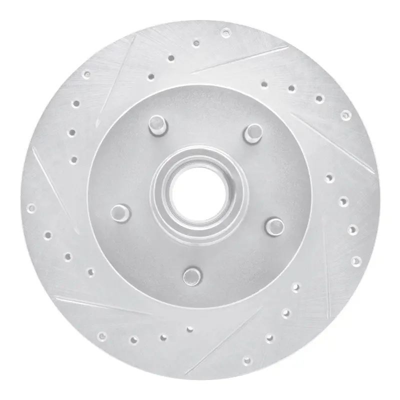 R1 83-92 Chevrolet G20 Front Left Drilled & Slotted Silver Brake Rotor 1