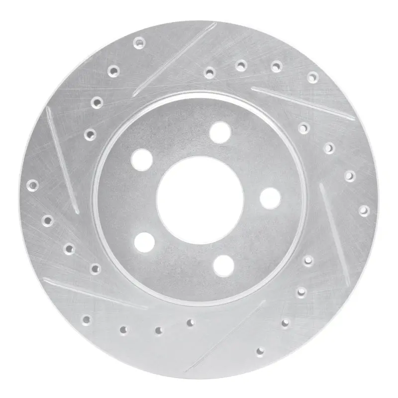 R1 95-00 Chrysler Sebring Front Left Drilled & Slotted Silver Brake Rotor 1