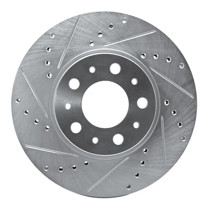 R1 95-04 Volvo S70 Front Left Drilled & Slotted Silver Brake Rotor 1
