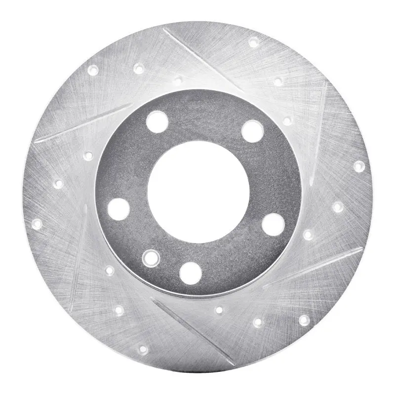 R1 76-76 Bmw 530I Front Right Drilled & Slotted Silver Brake Rotor 1