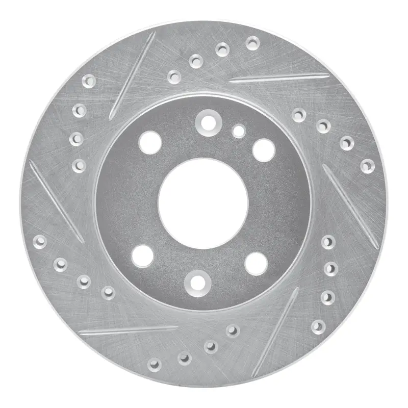 R1 94-02 Ford Aspire Front Left Drilled & Slotted Silver Brake Rotor 1