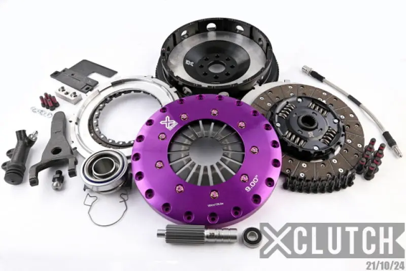 Xclutch 93-01 Toyota Chaser Tourer V 2.5L 1Jzgte 9In Twin Sprung Organic Clutch Kit W/ Flywheel 1