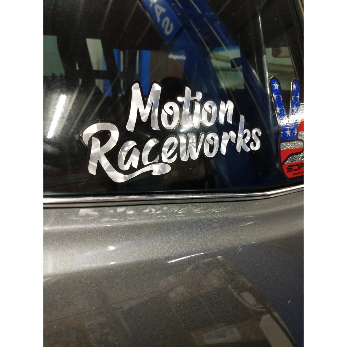 Motion Retro Decal 8” Long - Md-R8 Silver 1