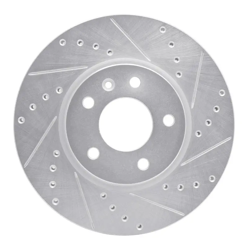 R1 11-25 Buick Encore Gx Front Right Drilled & Slotted Silver Brake Rotor 1