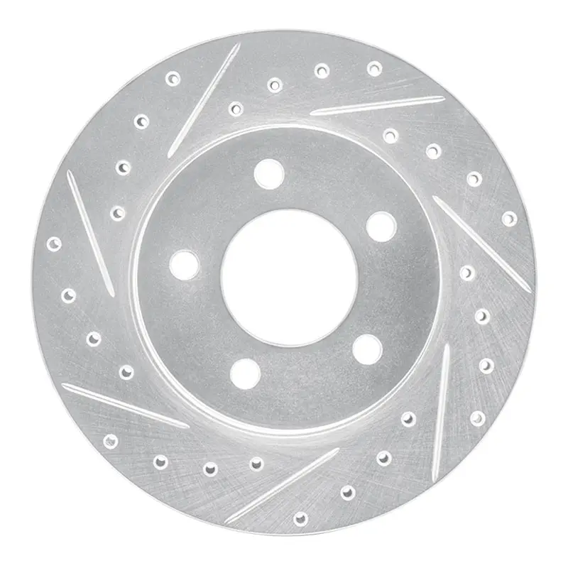 R1 93-97 Chrysler Concorde Front Left Drilled & Slotted Silver Brake Rotor 1