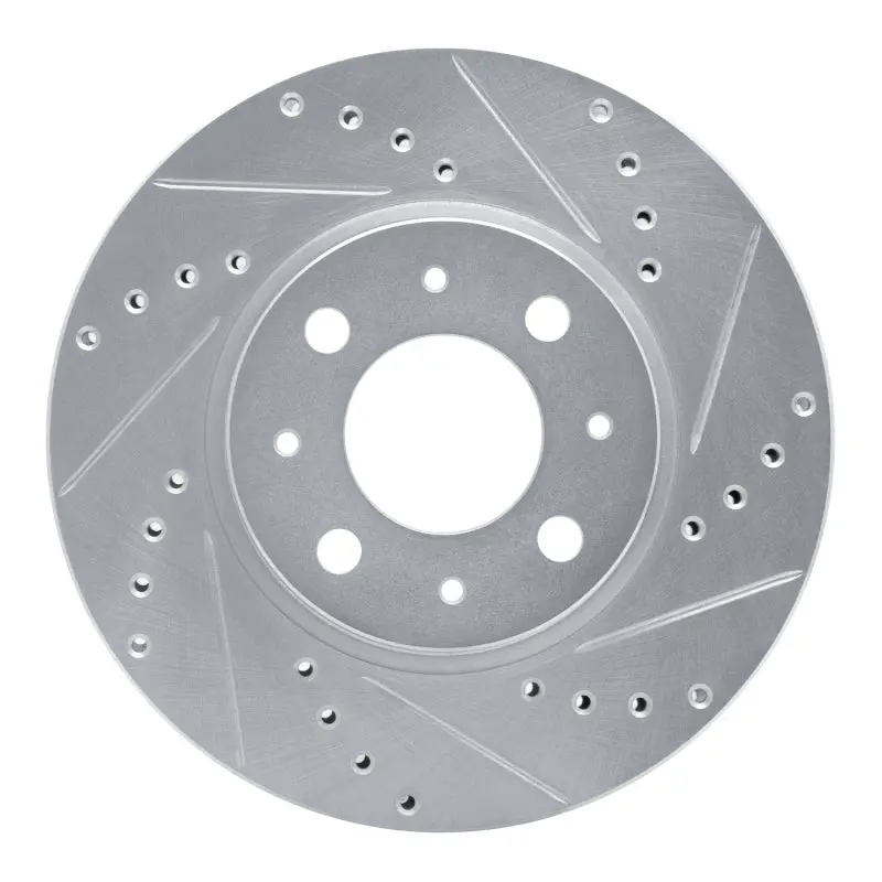 R1 93-95 Volvo 850 Front Right Drilled & Slotted Silver Brake Rotor 1