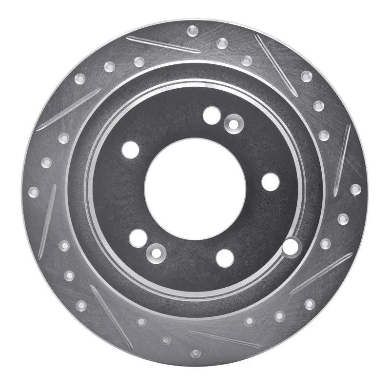 R1 04-06 Kia Amanti Rear Right Drilled & Slotted Silver Brake Rotor 1