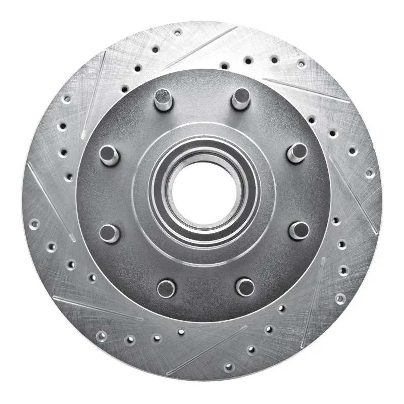 R1 92-02 Chevrolet Suburban 2500 Front Left Drilled & Slotted Silver Brake Rotor 1