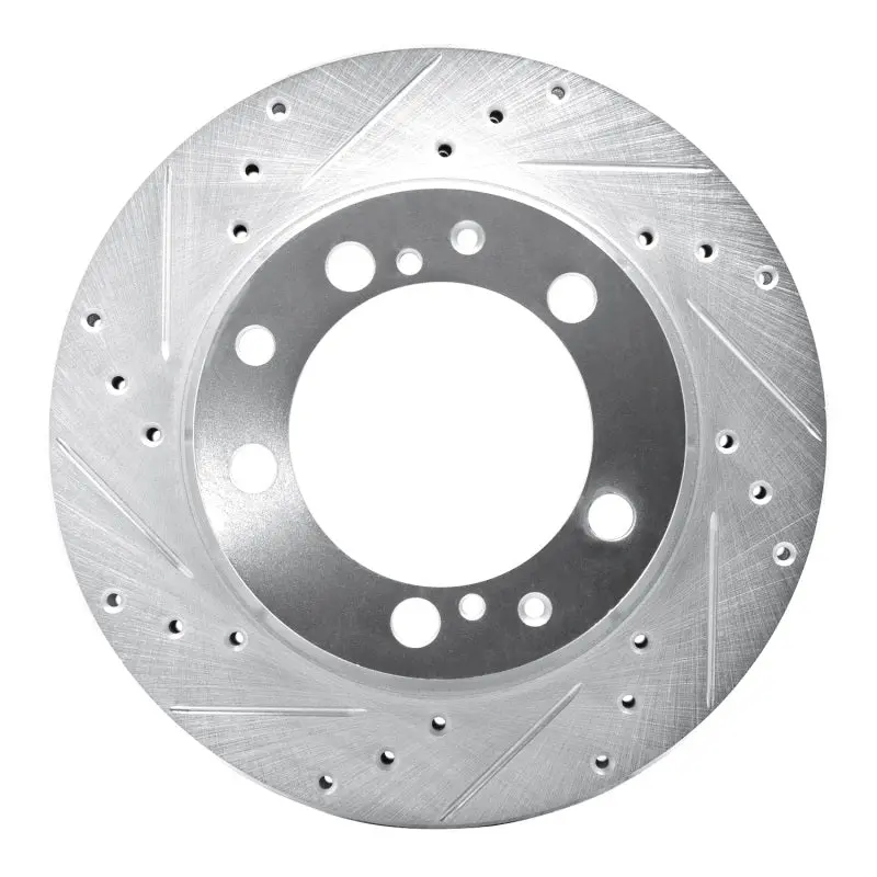 R1 87-97 Porsche 944 Except Turbo Rear Left Drilled & Slotted Silver Brake Rotor 1