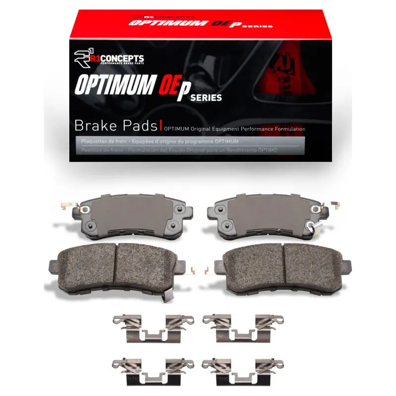 R1 10-24 Infiniti Qx56 Rear Optimum Oe Brake Pads & Hardware Kit 1
