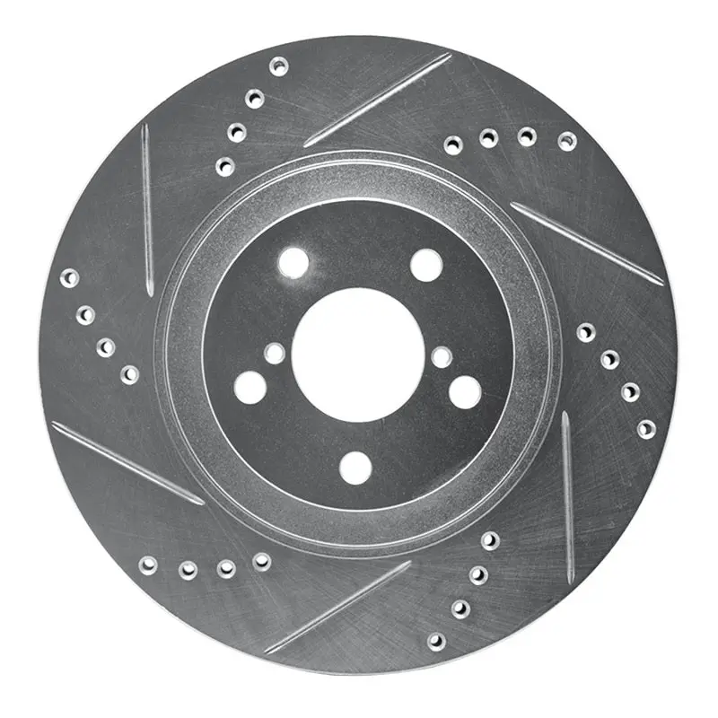 R1 04-25 Scion Fr-S Front Left Drilled & Slotted Silver Brake Rotor 1