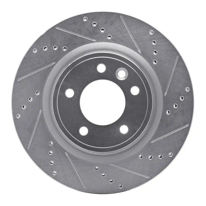 R1 18-20 Land Rover Discovery Rear Right Drilled & Slotted Silver Brake Rotor 1