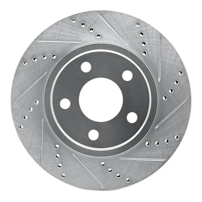 R1 97-05 Buick Riviera Front Right Drilled & Slotted Silver Brake Rotor 1