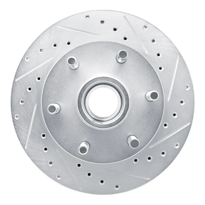 R1 94-02 Chevrolet Express 2500 Front Right Drilled & Slotted Silver Brake Rotor 1