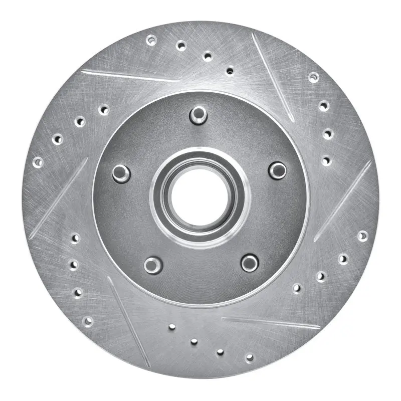 R1 1978-1990 Buick Electra Front Right Drilled & Slotted Silver Brake Rotor 1
