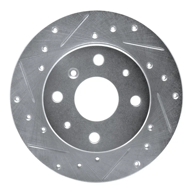 R1 88-92 Daihatsu Charade Front Left Drilled & Slotted Silver Brake Rotor 1