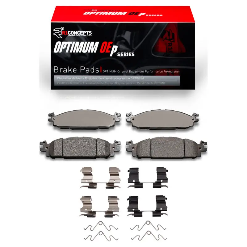 R1 11-19 Ford Taurus (Excl Sho) Front Optimum Oe Brake Pads & Hardware Kit 1
